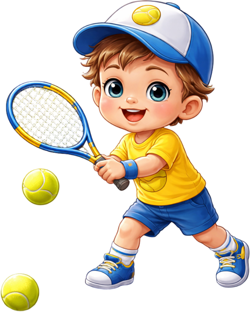Kluk hraje tenis