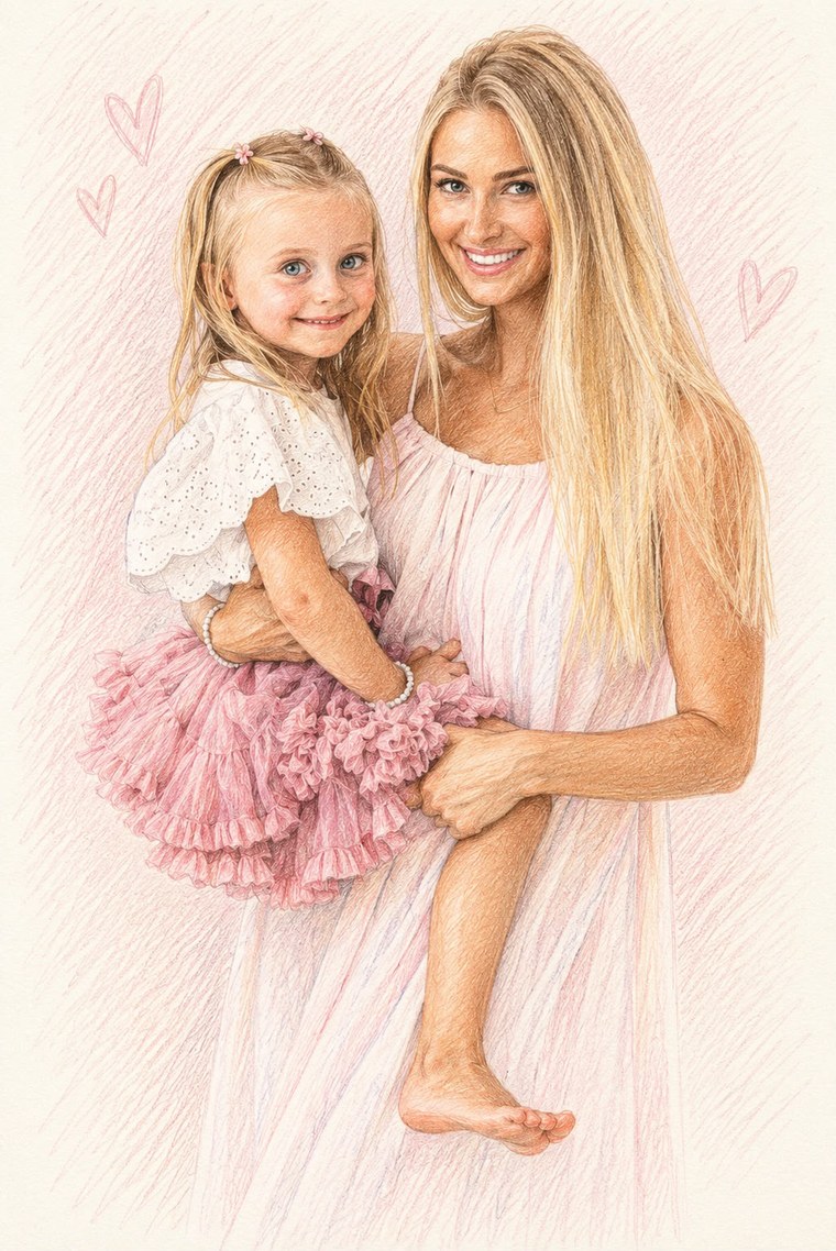 Aneta Buriánková with her daughter
